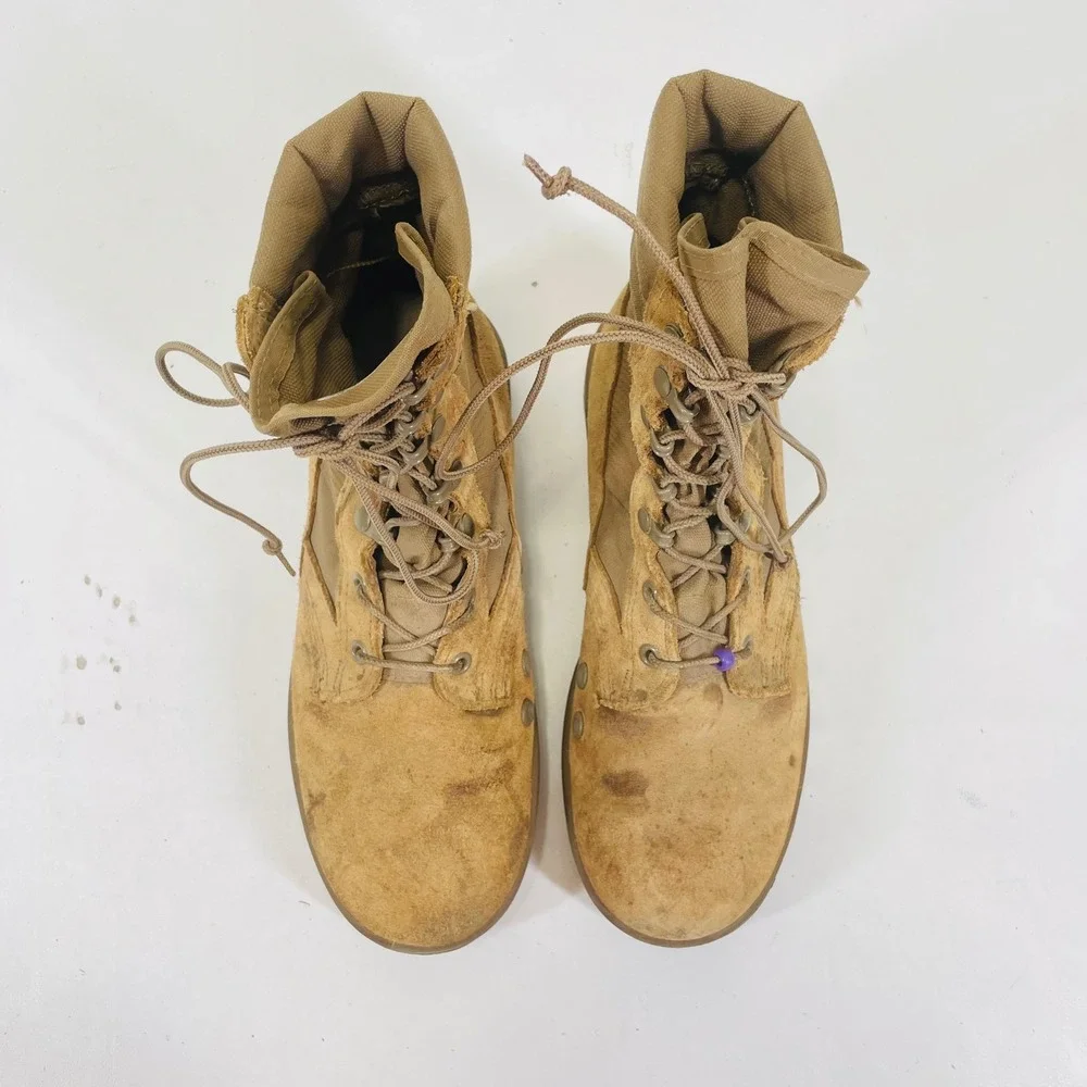 US Army Hot Weather Combat Boots Coyote Tan Suede Vibram 7.5W SPE1C1-17-D-1004